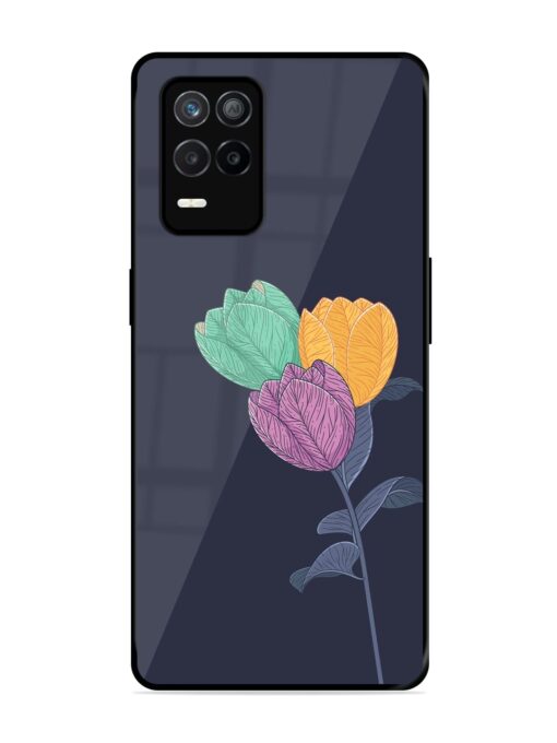 Flower Vector Glossy Metal Phone Cover for Realme 9 (5G)