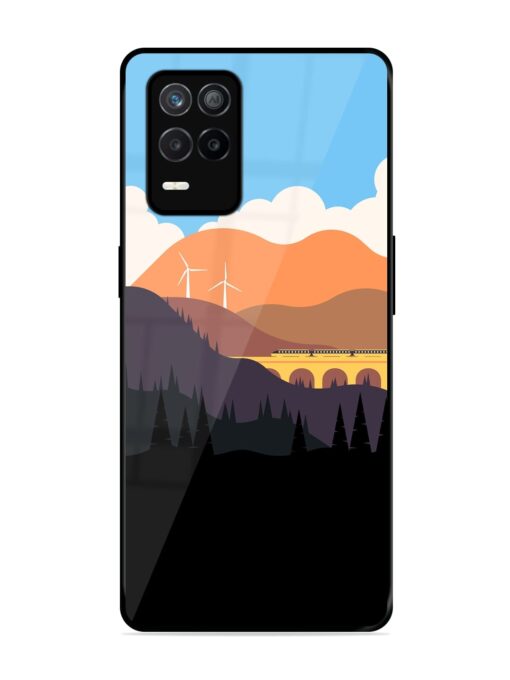 Minimal Mountain Vector Glossy Metal Phone Cover for Realme 9 (5G)