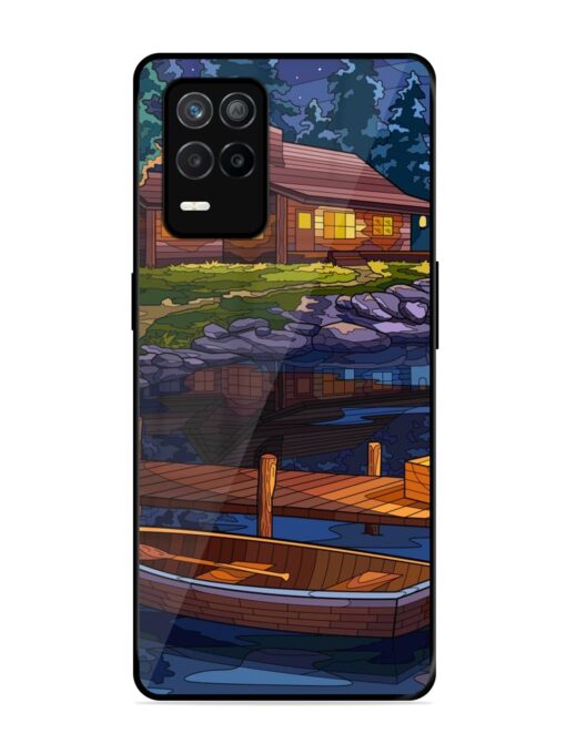 Village Night Scene Glossy Metal Phone Cover for Realme 9 (5G)