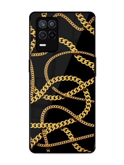 Decorative Golde Chain Glossy Metal Phone Cover for Realme 9 (5G)