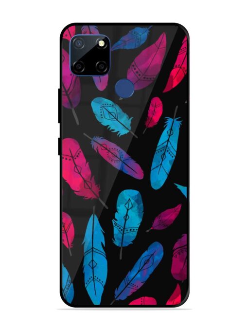 Feather Art Glossy Metal Phone Cover for Realme C12 Zapvi