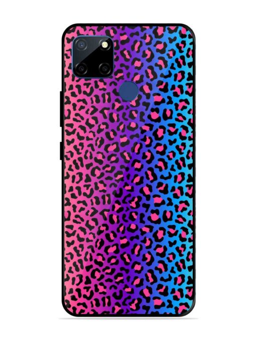 Colorful Leopard Seamless Glossy Metal Phone Cover for Realme C12