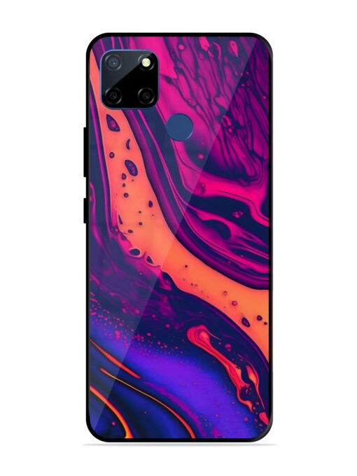 Fluid Blue Pink Art Glossy Metal Phone Cover for Realme C12