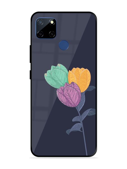 Flower Vector Glossy Metal Phone Cover for Realme C12 Zapvi