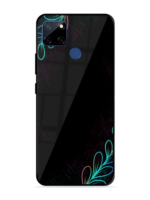 Decorative Line Art Glossy Metal Phone Cover for Realme C12