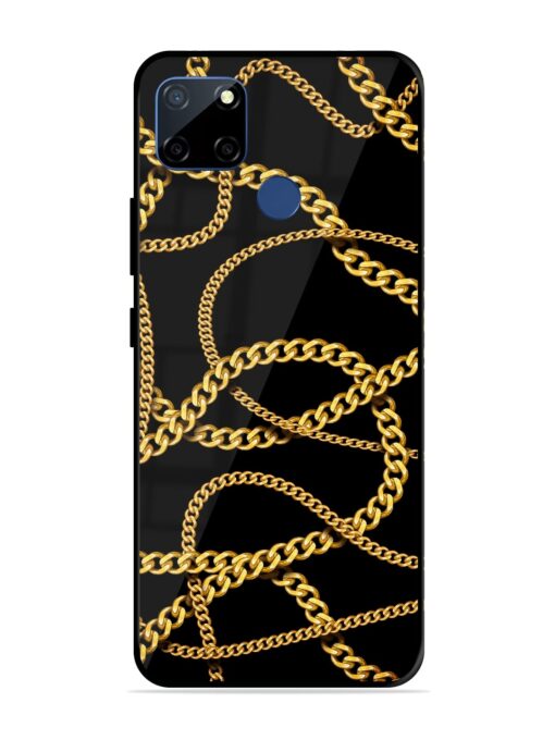 Decorative Golde Chain Glossy Metal Phone Cover for Realme C12