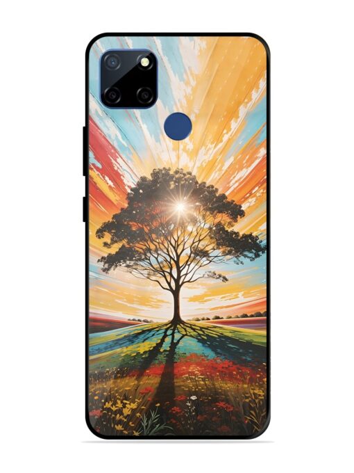 Abstract Tree Colorful Art Glossy Metal Phone Cover for Realme C12