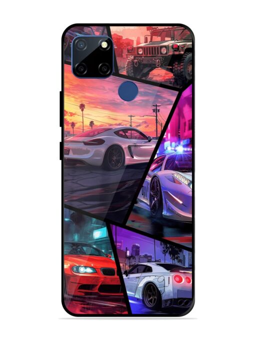 Ride In Pixels Glossy Metal Phone Cover for Realme C12