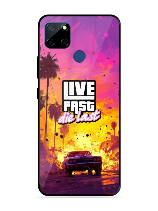 Live Fast Glossy Metal Phone Cover for Realme C12