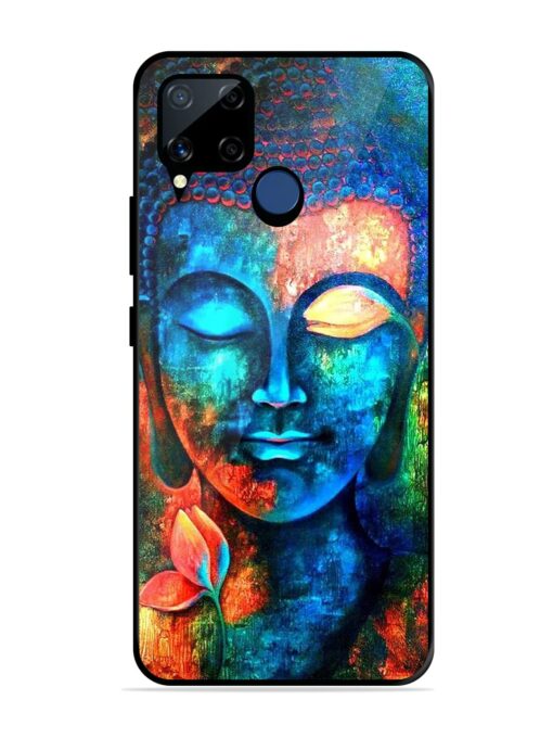 Buddha Painting Glossy Metal Phone Cover for Realme C15 Zapvi