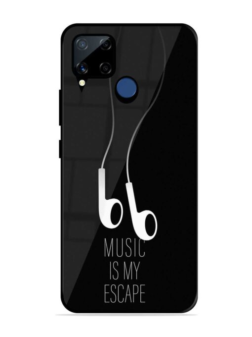 Music Is My Escape Glossy Metal Phone Cover for Realme C15 Zapvi