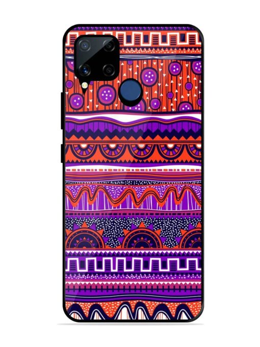 Ethnic Seamless Pattern Glossy Metal TPU Phone Cover for Realme C15 Zapvi