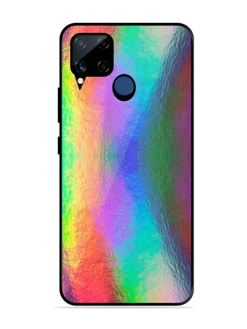 Colorful Holographic Background Glossy Metal TPU Phone Cover for Realme C15 Zapvi