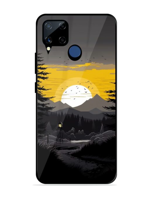 Sunset Vector Glossy Metal Phone Cover for Realme C15 Zapvi