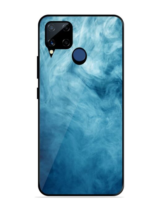 Blue Smoke Art Glossy Metal Phone Cover for Realme C15 Zapvi