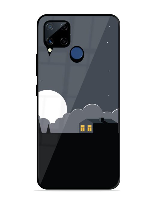 Full Moon Vector Art Glossy Metal Phone Cover for Realme C15 Zapvi