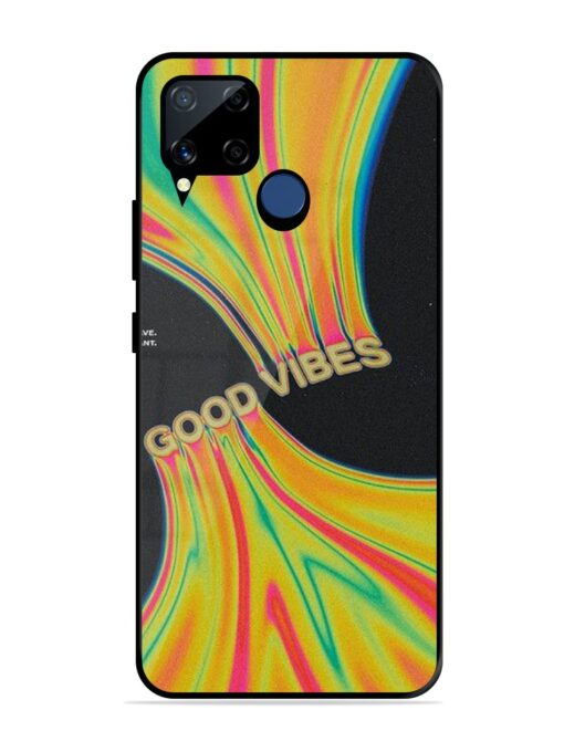 Good Vibes Glossy Metal Phone Cover for Realme C15 Zapvi