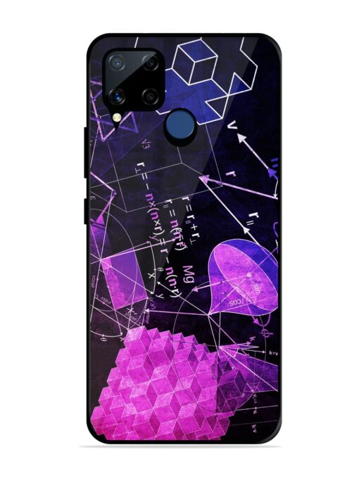 Math Physics Formula Art Glossy Metal Phone Cover for Realme C15 Zapvi