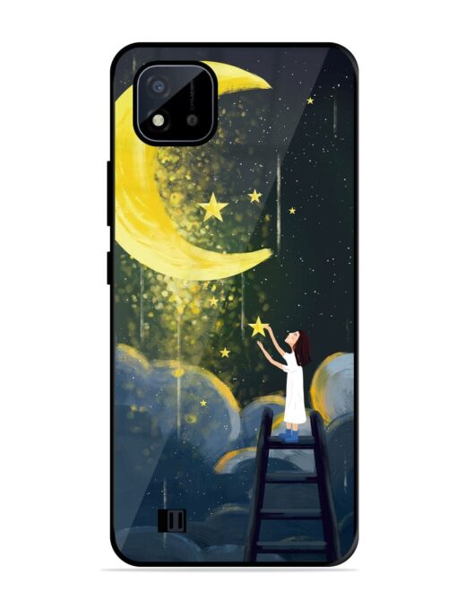 Moonlight Healing Night Illustration Glossy Metal TPU Phone Cover for Realme C20