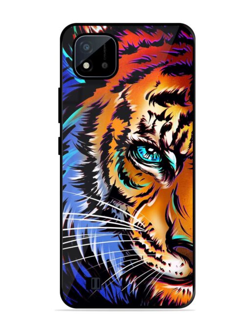 Colorful Lion Art Glossy Metal Phone Cover for Realme C20