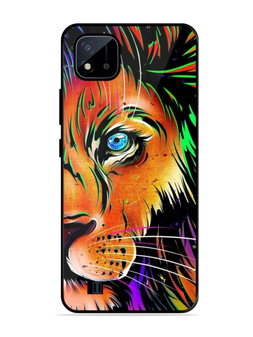 Colorful Lion Design Glossy Metal TPU Phone Cover for Realme C20