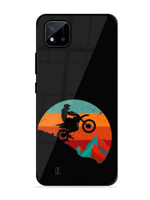 Mountain Bike Glossy Metal Phone Cover for Realme C20