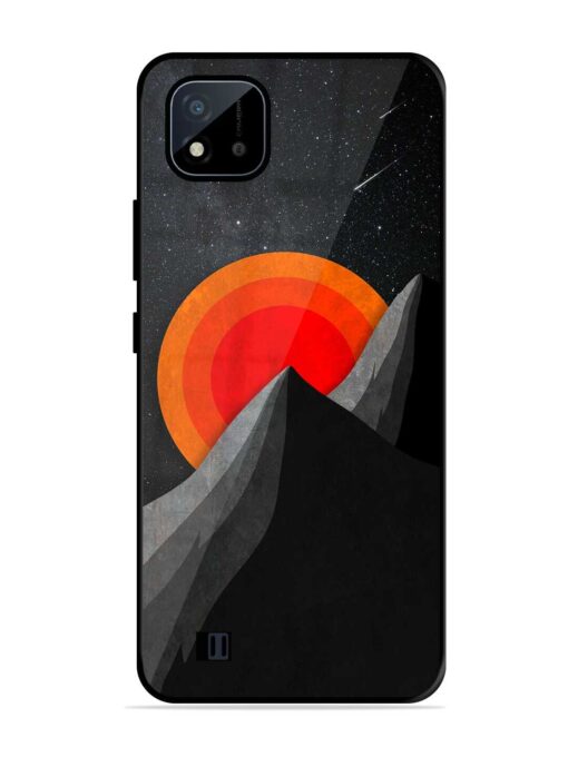 Black Mountain Glossy Metal Phone Cover for Realme C20 Zapvi