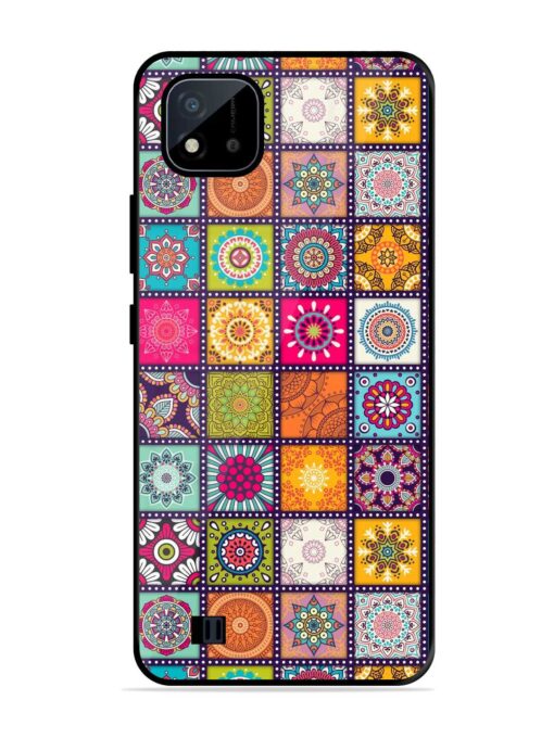 Seamless Pattern Vintage Glossy Metal Phone Cover for Realme C20