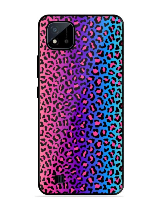 Colorful Leopard Seamless Glossy Metal Phone Cover for Realme C20