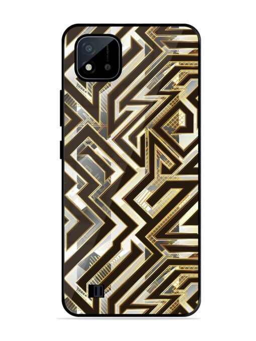 Technology Geometric Seamless Glossy Metal Phone Cover for Realme C20 Zapvi