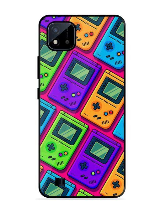 Game Seamless Pattern Glossy Metal Phone Cover for Realme C20