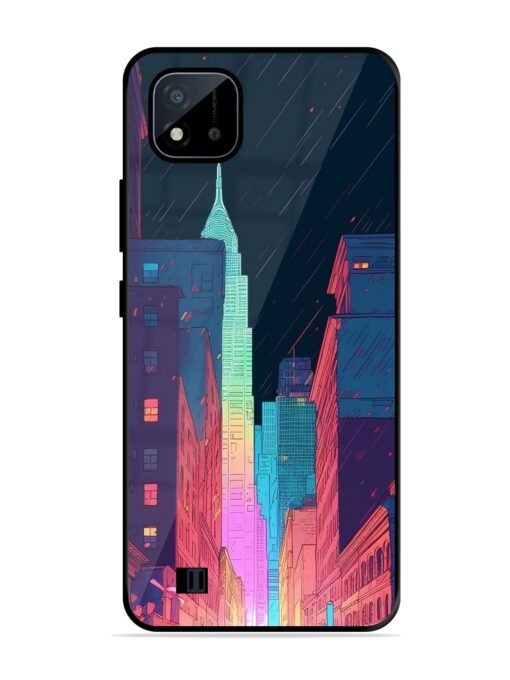 Minimal City Art Glossy Metal Phone Cover for Realme C20 Zapvi