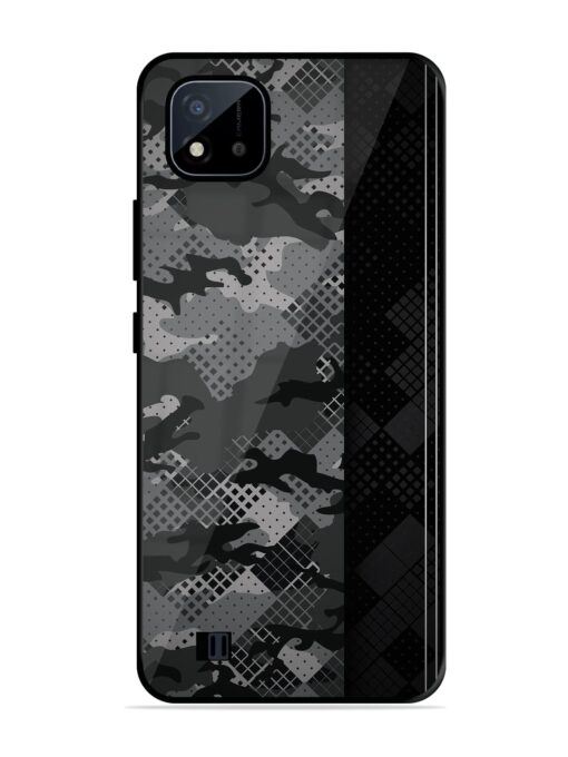 Dark Camouflage Glossy Metal Phone Cover for Realme C20