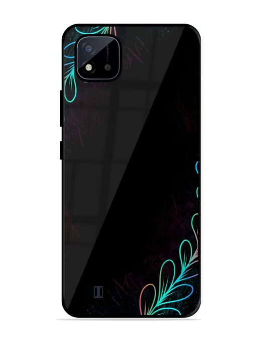 Decorative Line Art Glossy Metal Phone Cover for Realme C20