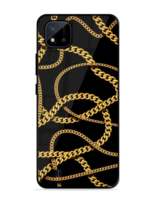 Decorative Golde Chain Glossy Metal Phone Cover for Realme C20