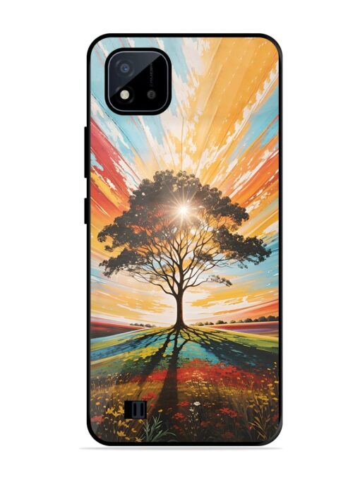 Abstract Tree Colorful Art Glossy Metal Phone Cover for Realme C20 Zapvi