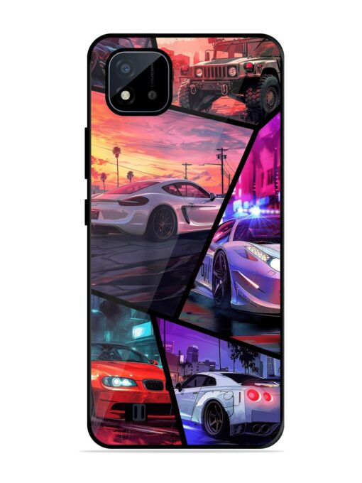 Ride In Pixels Glossy Metal Phone Cover for Realme C20