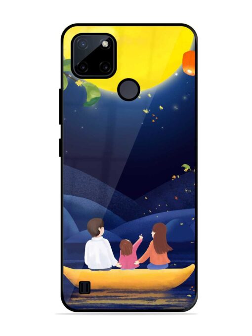 Happy Family And Beautiful View Glossy Metal Phone Cover for Realme C21Y