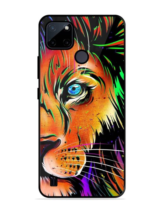 Colorful Lion Design Glossy Metal TPU Phone Cover for Realme C21Y Zapvi