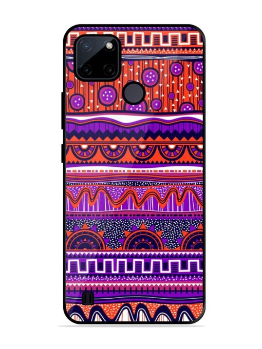 Ethnic Seamless Pattern Glossy Metal TPU Phone Cover for Realme C21Y