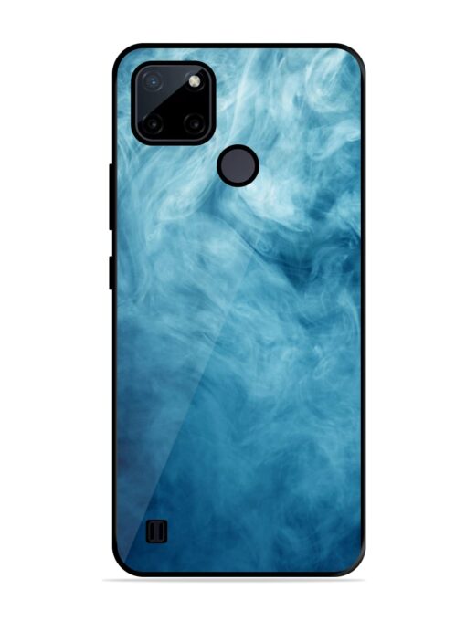 Blue Smoke Art Glossy Metal Phone Cover for Realme C21Y