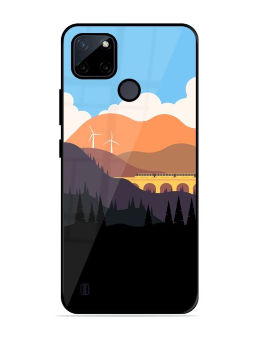 Minimal Mountain Vector Glossy Metal Phone Cover for Realme C21Y