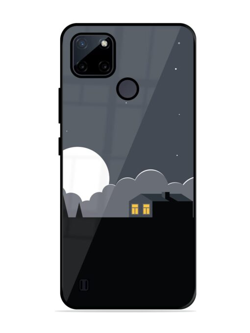 Full Moon Vector Art Glossy Metal Phone Cover for Realme C21Y