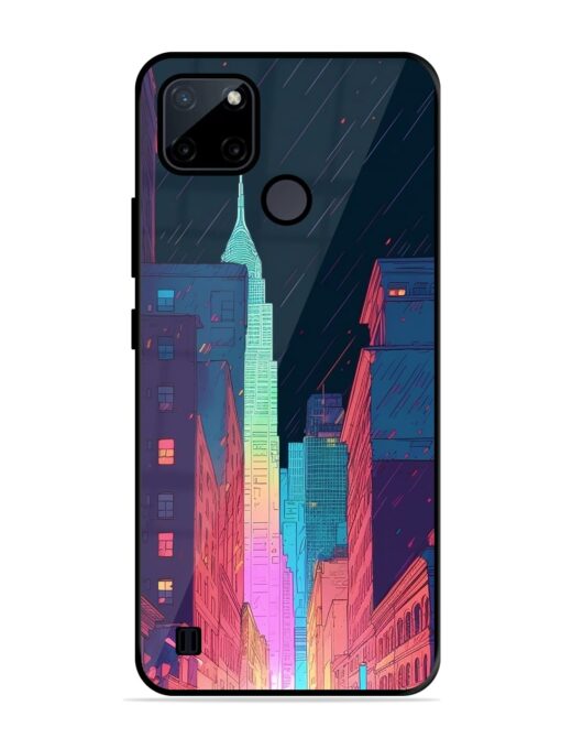 Minimal City Art Glossy Metal Phone Cover for Realme C21Y Zapvi