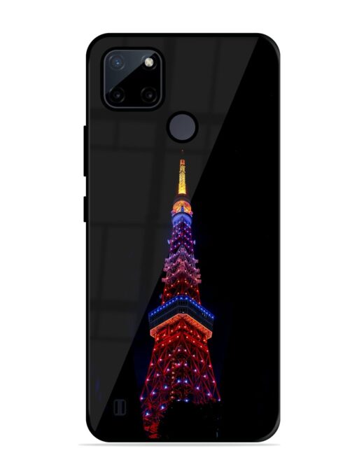 Eiffel Tower Night View Glossy Metal Phone Cover for Realme C21Y