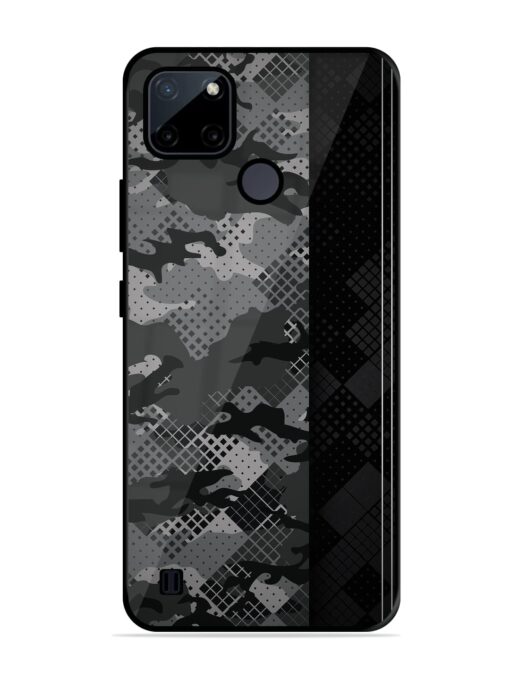 Dark Camouflage Glossy Metal Phone Cover for Realme C21Y Zapvi