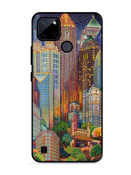 Cityscapes Art Glossy Metal Phone Cover for Realme C21Y