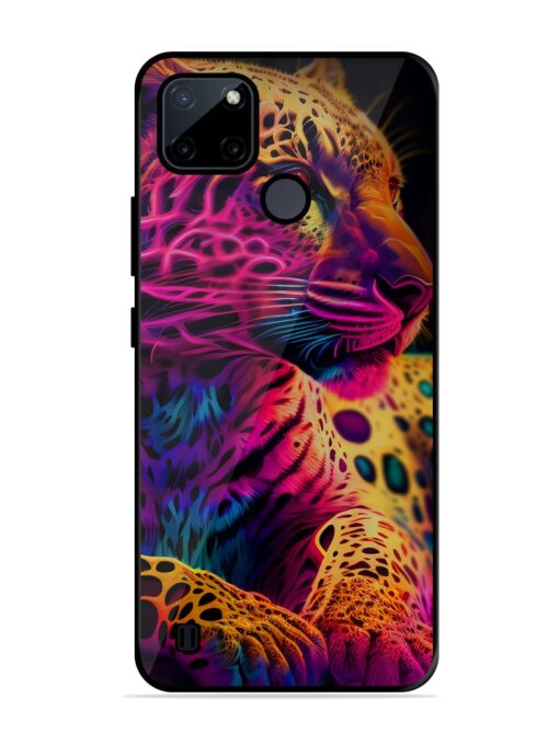 Leopard Art Glossy Metal Phone Cover for Realme C21Y