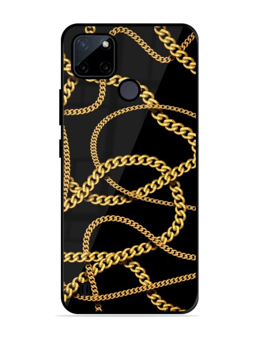 Decorative Golde Chain Glossy Metal Phone Cover for Realme C21Y