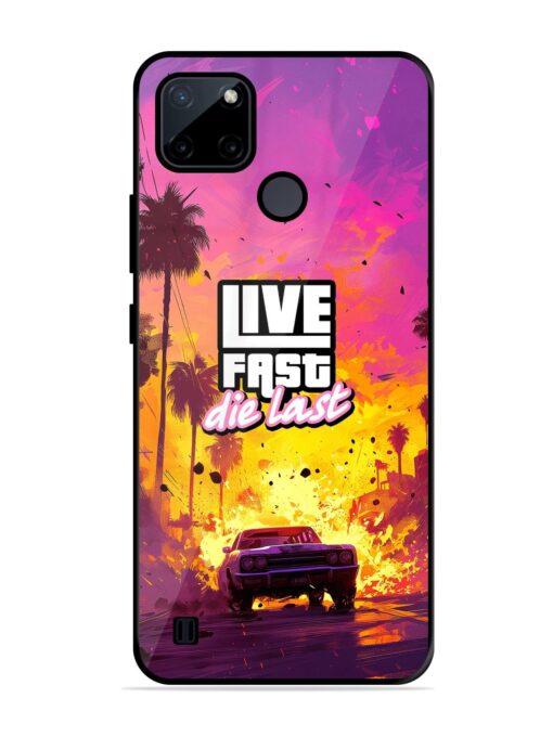 Live Fast Glossy Metal Phone Cover for Realme C21Y